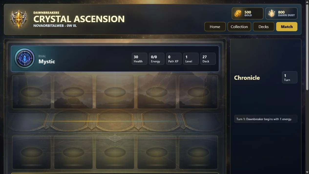Dawnbreakers current build match board preview