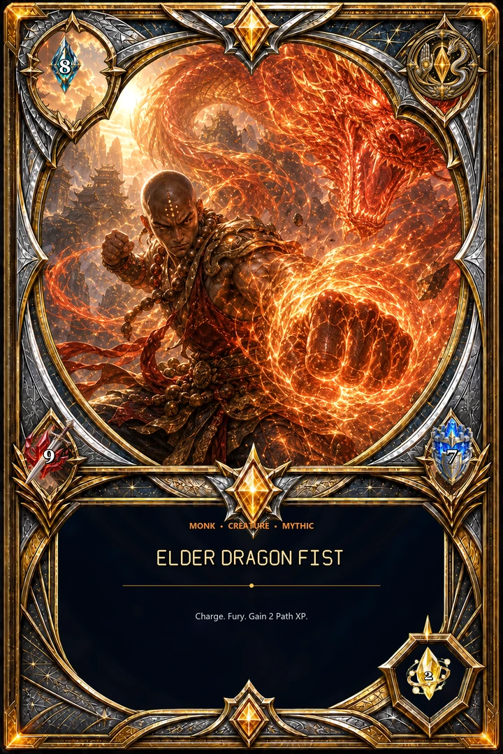 Elder Dragon Fist Monk card front