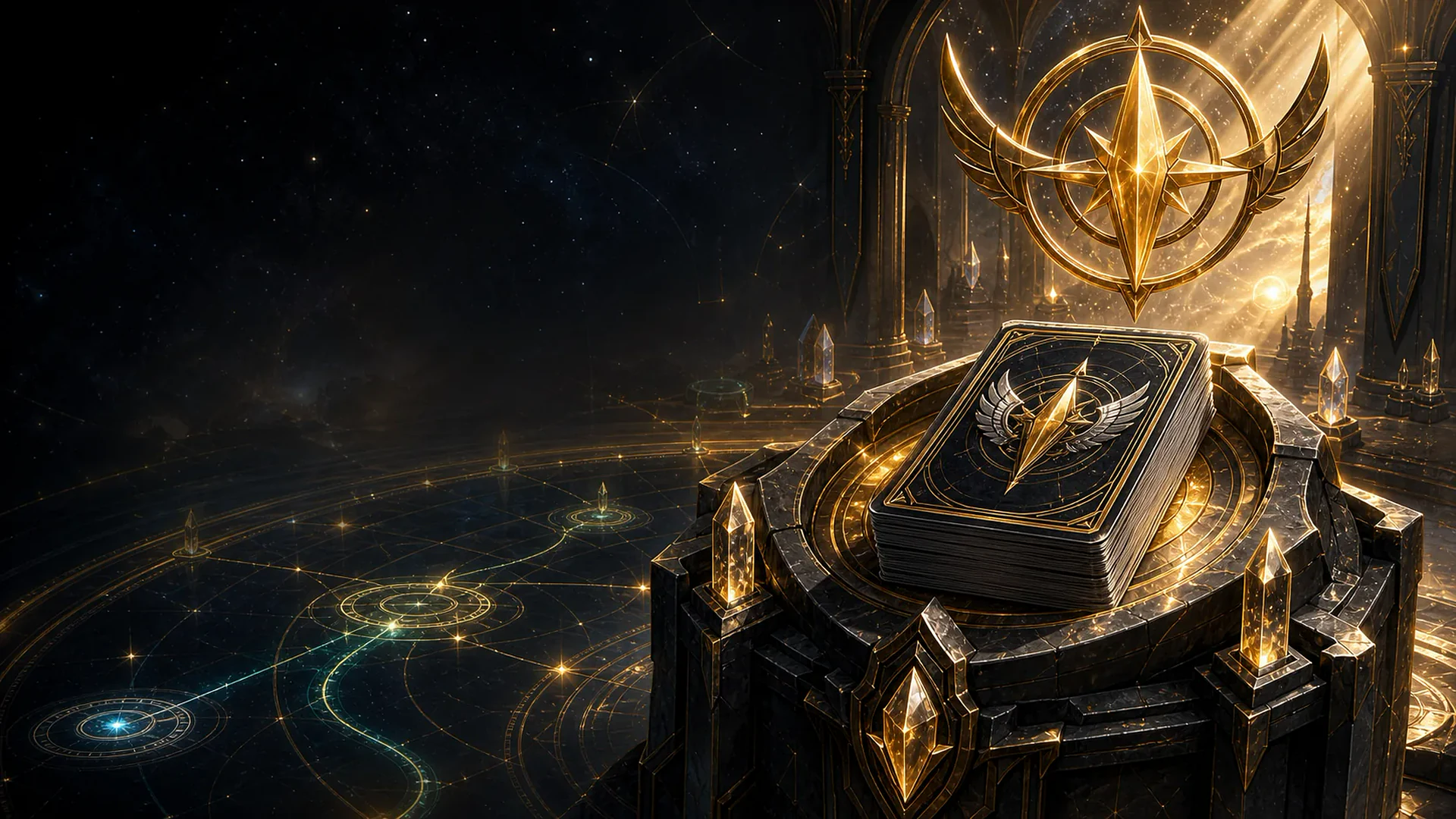 Deck Sanctum concept showing a premium card collection workspace