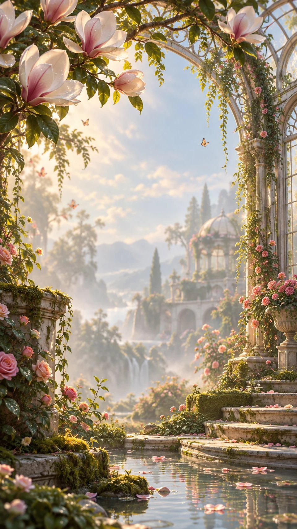 The Enchanted Garden theme's illustrated forest